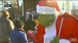 WJLA reports that a man dressed as The Grinch stepped in after someone shot Santa Claus with a pellet gun. 