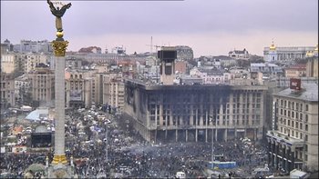A view of Kiev's Independence Square, the epicenter of ongoing protests in the country. (Photo: CNN)
