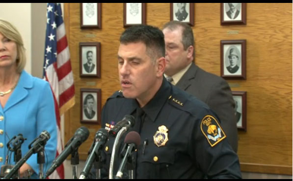 Courtesy: omaha.com. Omaha Police Chief at news conference on killing of COPS crew member while filming a shootout.