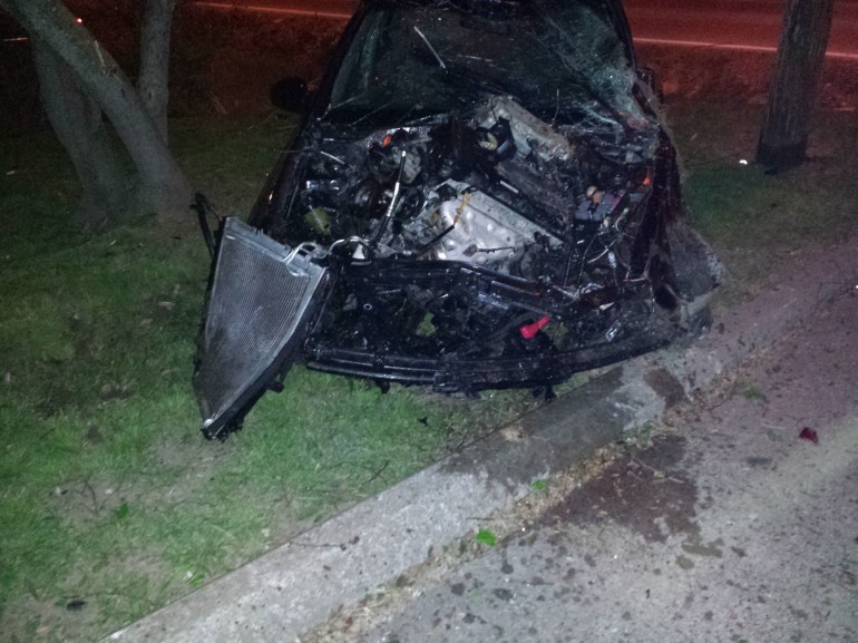 The crashed car ended up in a woman's yard, who wanted to remain anonymous, but shared this photo with FOX 4. 