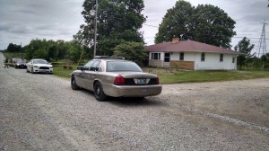 Home near Green Ridge, Mo., where murder suspect James Horn Jr. was shot and killed late Friday night. (Credit: WDAF)