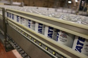 Anheuser-Busch is producing cans of drinking water at it Cartersville, Ga, brewery to be distributed to flood victims in need of clean drinking water in Texas and Oklahoma due to the May, 2015 storms. (Credit: Anheuser-Busch)