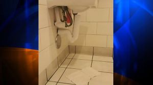 The sink where the phone was found is seen in a photo provided by the boy's mother. (Credit: KTLA)