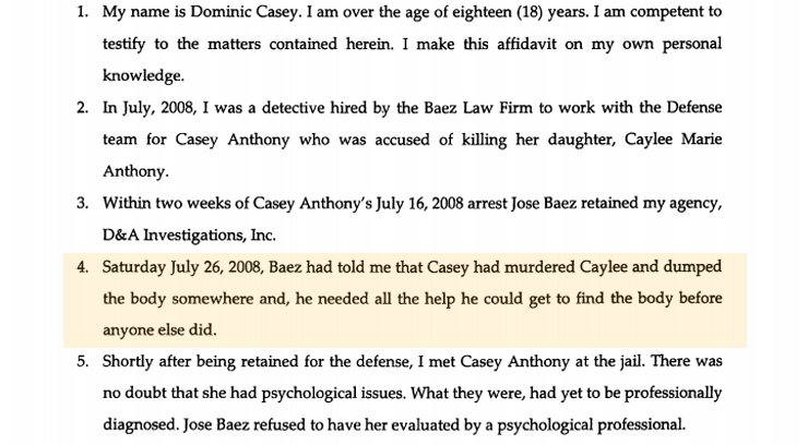 Excerpt from Anthony's bankruptcy filing